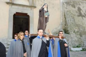 La statua di Santa Brigida restaurata dall'Ordine